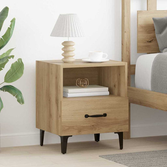 Bedside Cabinet with Drawer 2 pcs Artisan oak 40 x 35 x 47.5 cm