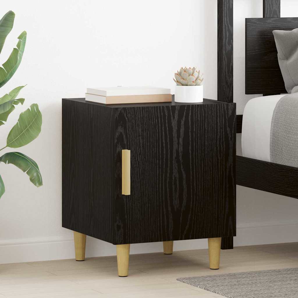 Bedside Cabinet 2 pcs Black Oak 40 x 40 x 50 cm Engineered Wood