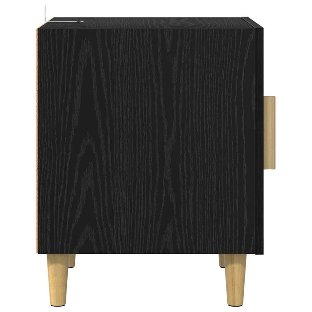 Bedside Cabinet 2 pcs Black Oak 40 x 40 x 50 cm Engineered Wood