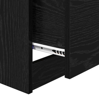 Bedside Cabinet Black oak 40 x 40 x 63 cm Engineered wood