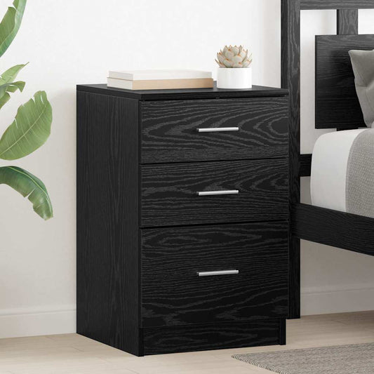 Bedside Cabinet Black oak 40 x 40 x 63 cm Engineered wood