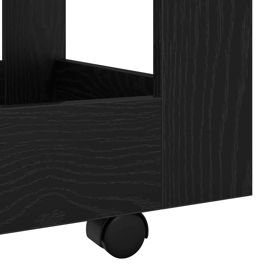 Desk Trolley Black Oak 60 x 45 x 60 cm Engineered Wood