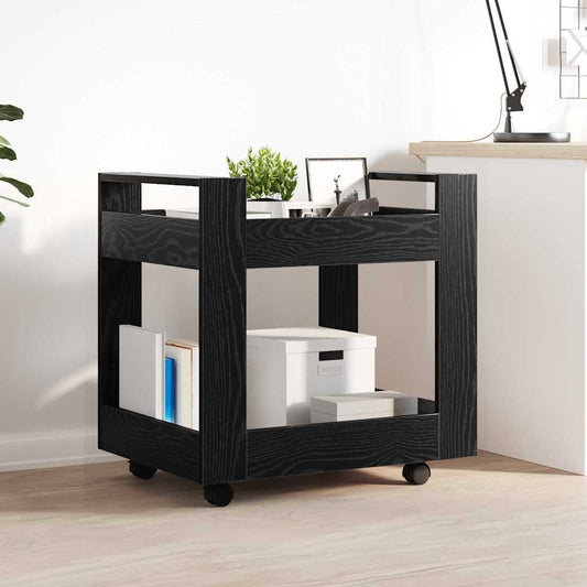 Desk Trolley Black Oak 60 x 45 x 60 cm Engineered Wood
