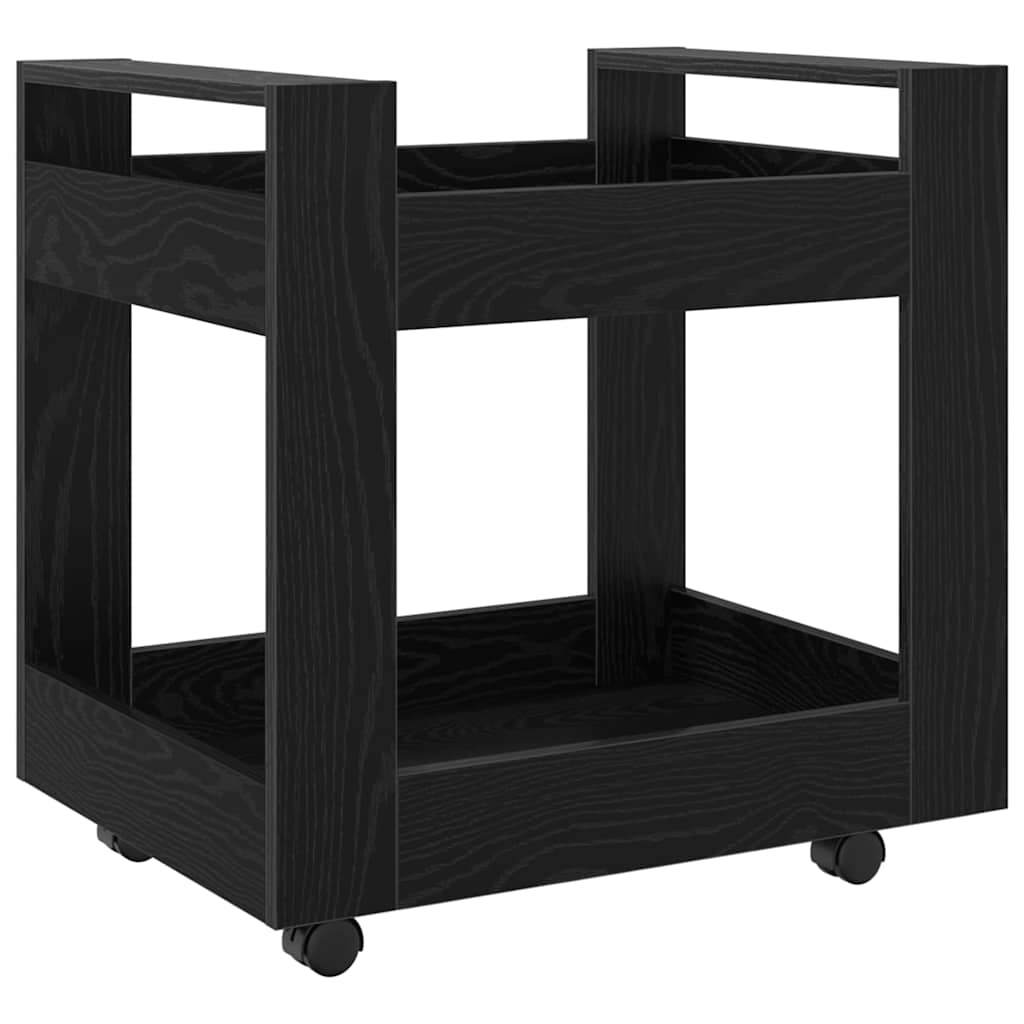 Desk Trolley Black Oak 60 x 45 x 60 cm Engineered Wood