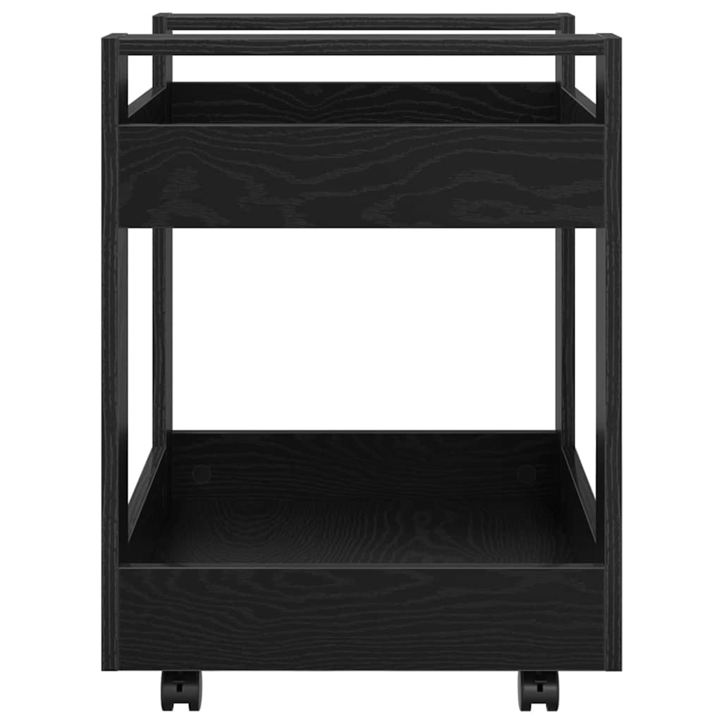 Desk Trolley Black Oak 60 x 45 x 60 cm Engineered Wood