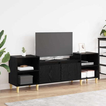 TV Cabinet Black Oak 160 x 35 x 55 cm Engineered Wood