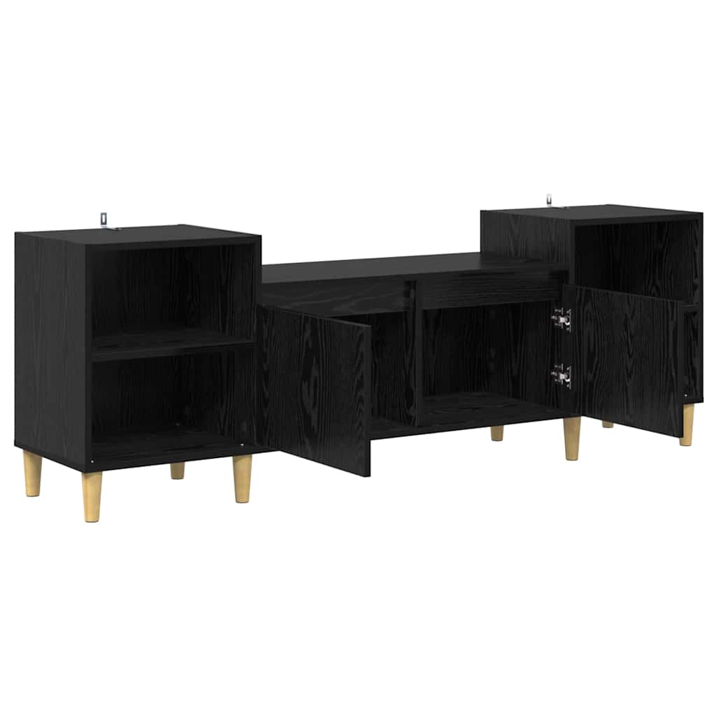 TV Cabinet Black Oak 160 x 35 x 55 cm Engineered Wood
