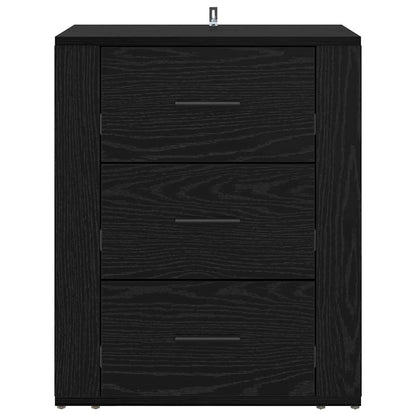 Bedside Cabinet Black oak 50 x 36 x 60 cm Engineered wood