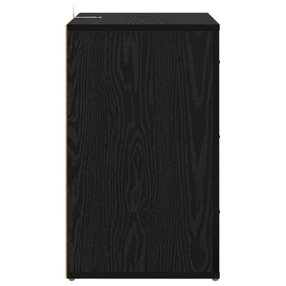 Bedside Cabinet Black oak 50 x 36 x 60 cm Engineered wood