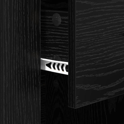 Bedside Cabinet Black oak 50 x 36 x 60 cm Engineered wood