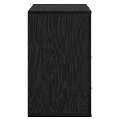 Bedside Cabinet Black oak 50 x 36 x 60 cm Engineered wood