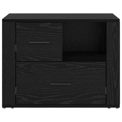Bedside Cabinet Black oak 60 x 36 x 45 cm Engineered wood