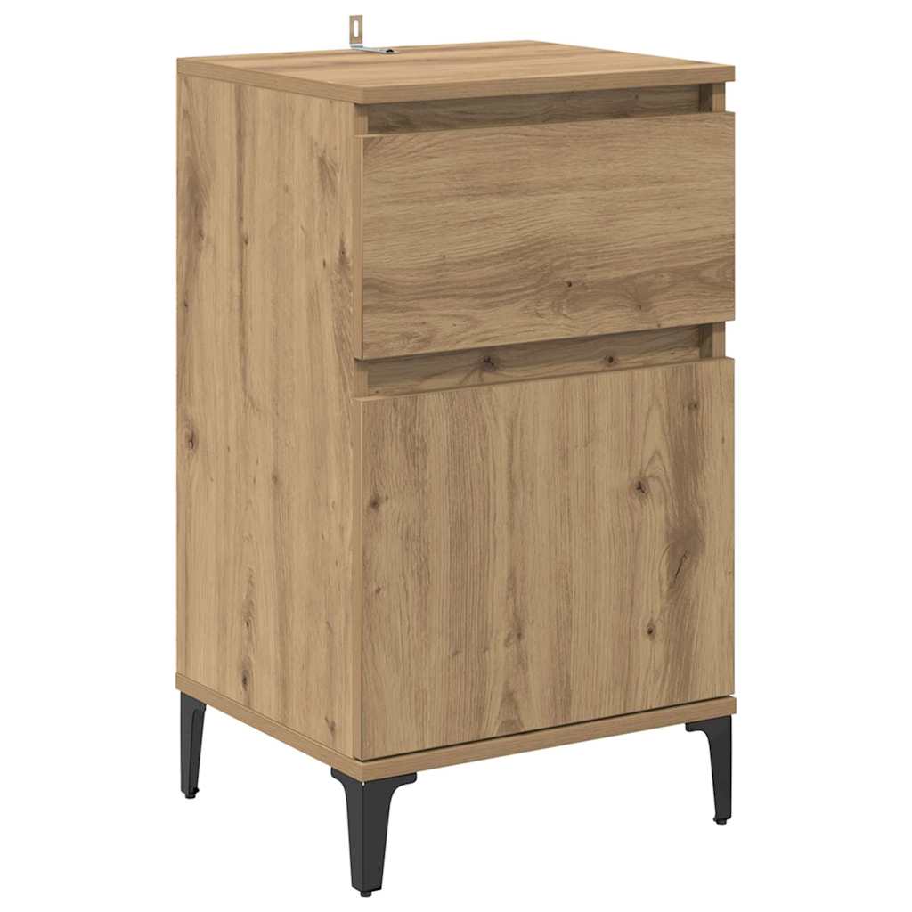 Bedside Cabinet with Drawer 2 pcs Artisan oak 40 x 35 x 70 cm
