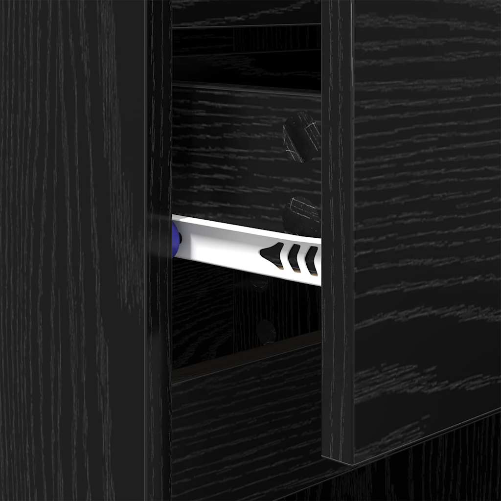 Bedside Cabinet Black oak 40 x 35 x 70 cm Engineered wood