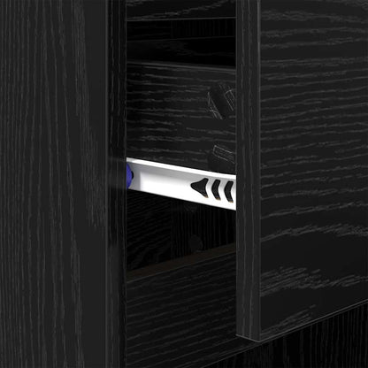 Bedside Cabinet Black oak 40 x 35 x 70 cm Engineered wood