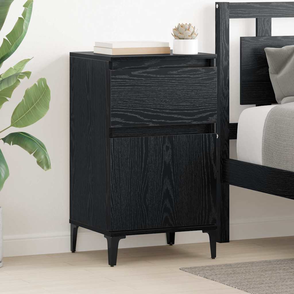 Bedside Cabinet Black oak 40 x 35 x 70 cm Engineered wood