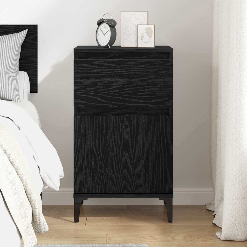 Bedside Cabinet Black oak 40 x 35 x 70 cm Engineered wood