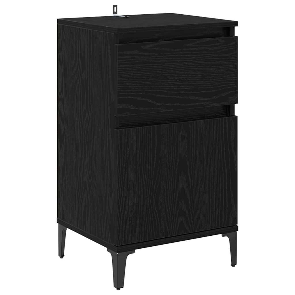 Bedside Cabinet Black oak 40 x 35 x 70 cm Engineered wood