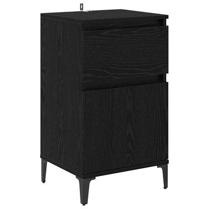 Bedside Cabinet Black oak 40 x 35 x 70 cm Engineered wood