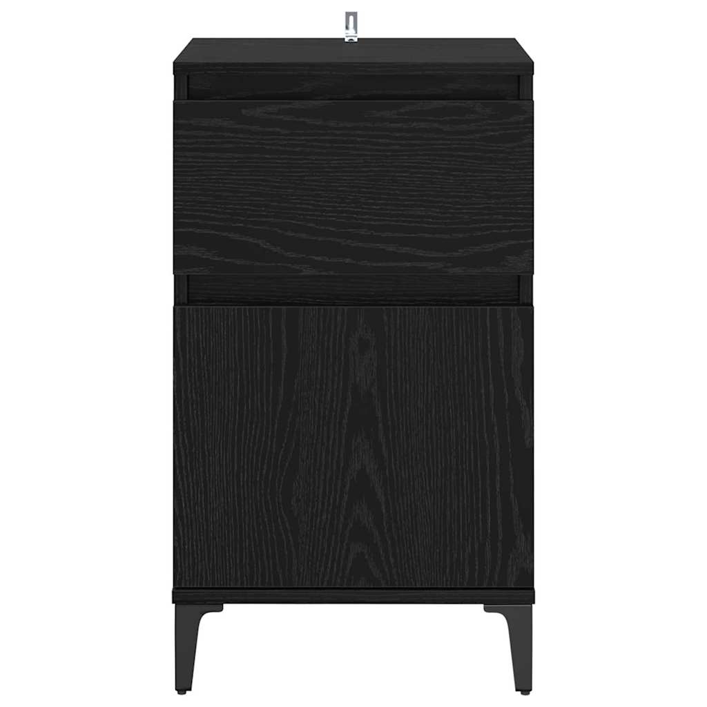 Bedside Cabinet Black oak 40 x 35 x 70 cm Engineered wood