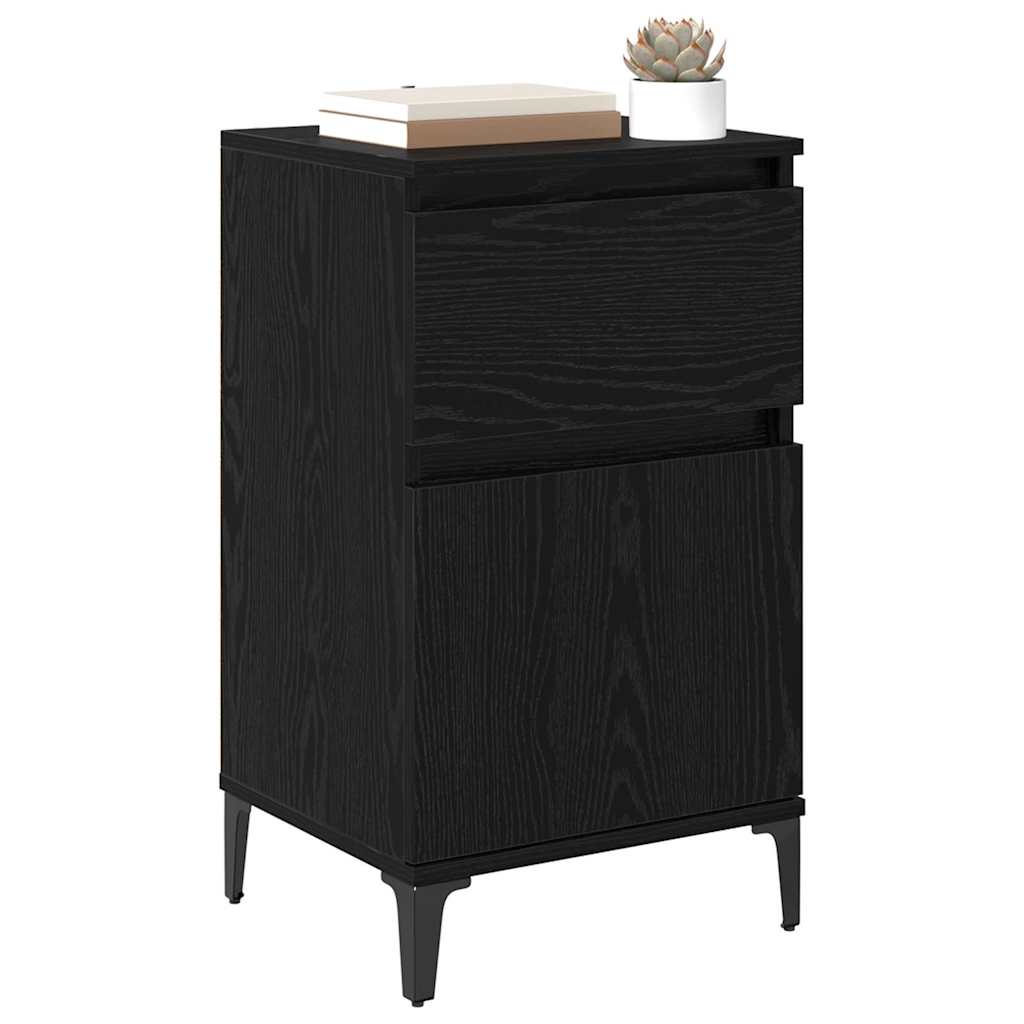 Bedside Cabinet Black oak 40 x 35 x 70 cm Engineered wood