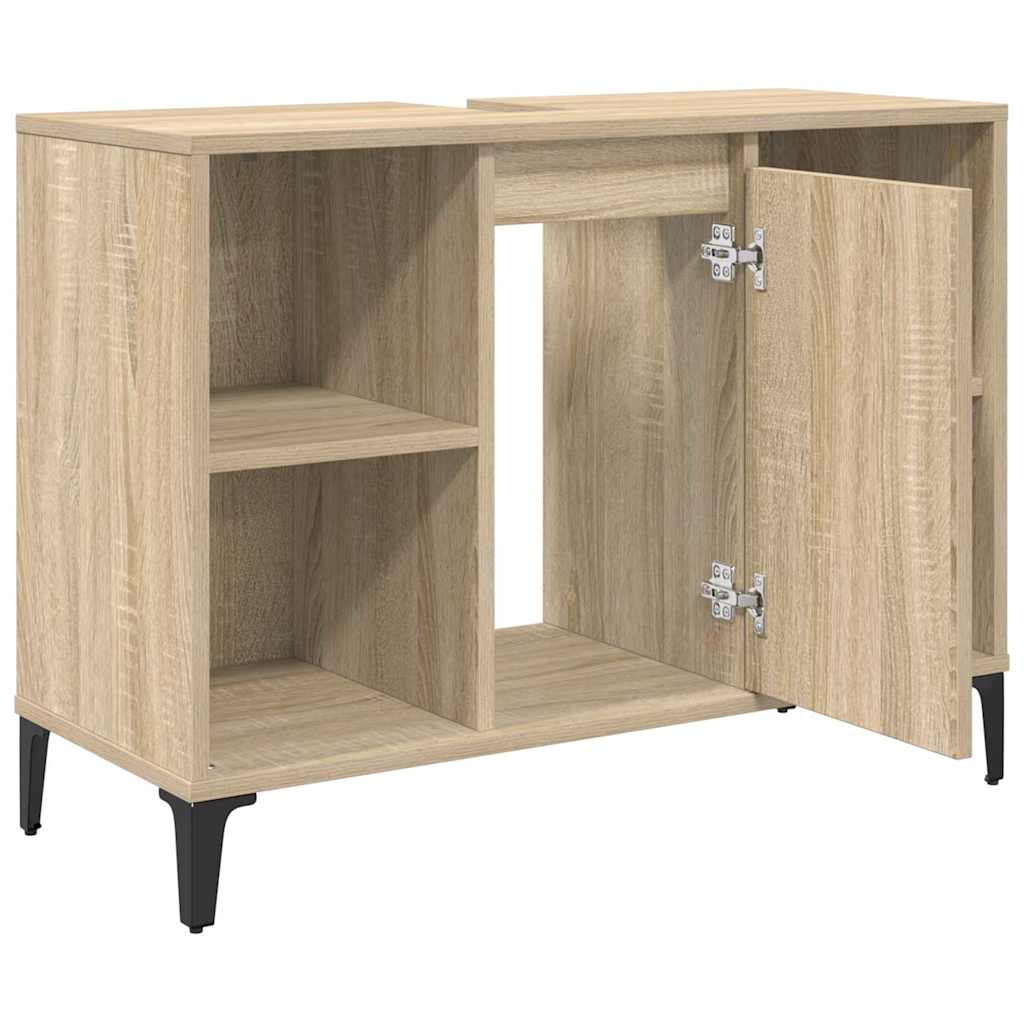 Sink cabinet with Shelf with Storage Sonoma Oak 80 x 33 x 60 cm
