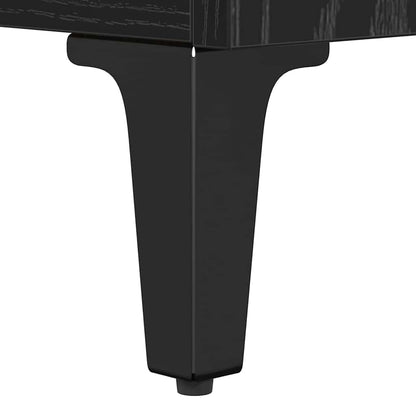 Sink cabinet Black Oak 80 x 33 x 60 cm Engineered Wood and Iron