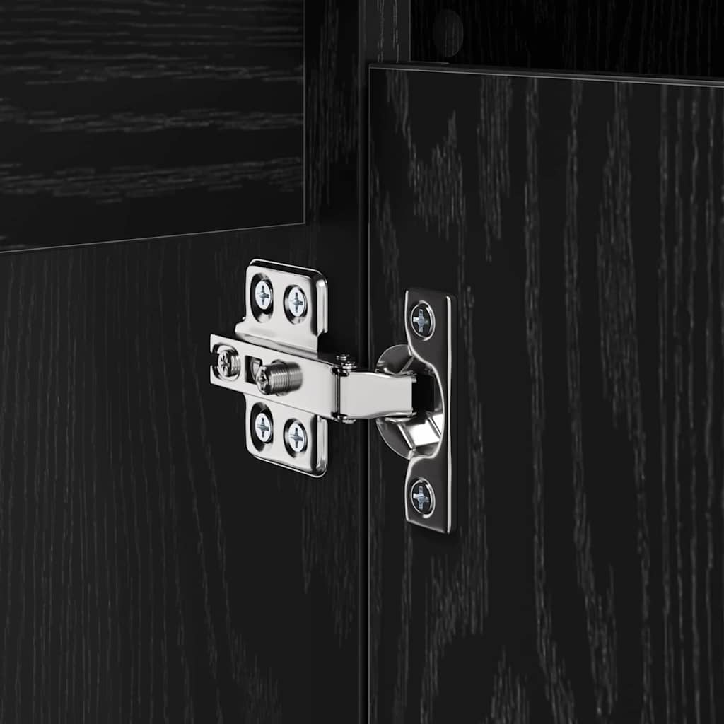 Sink cabinet Black Oak 80 x 33 x 60 cm Engineered Wood and Iron