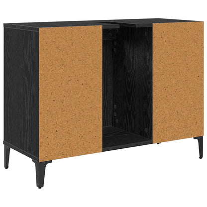 Sink cabinet Black Oak 80 x 33 x 60 cm Engineered Wood and Iron