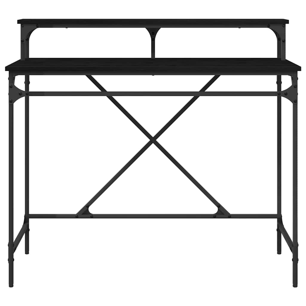 Desk Black Oak 100 x 50 x 90 cm Engineered Wood