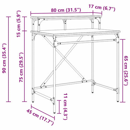 Desk Artisan Oak 80 x 50 x 90 cm Engineered Wood