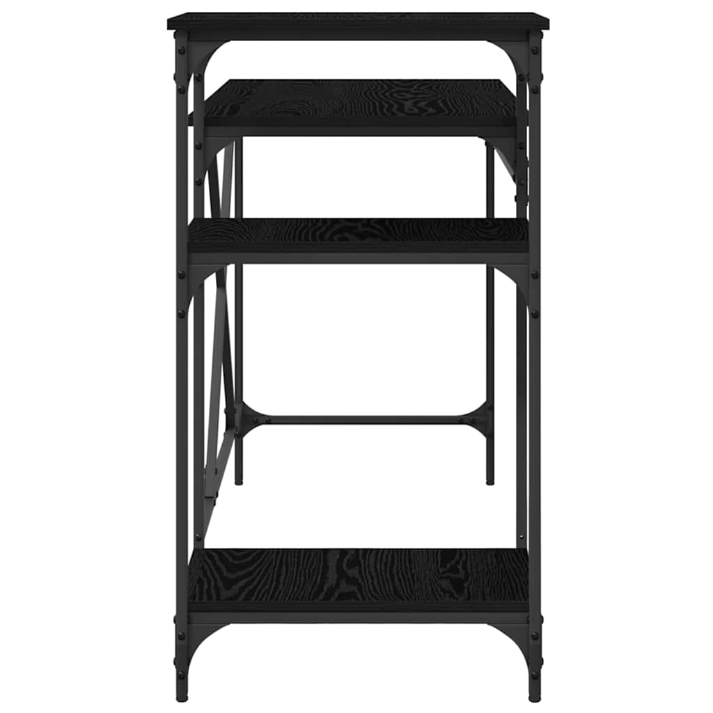 Desk Black Oak 135 x 50 x 90 cm Engineered Wood