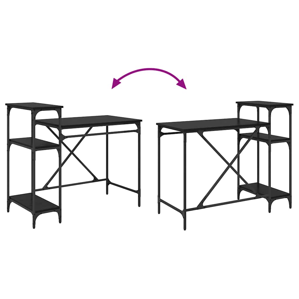 Desk Black Oak 105 x 50 x 90 cm Engineered Wood