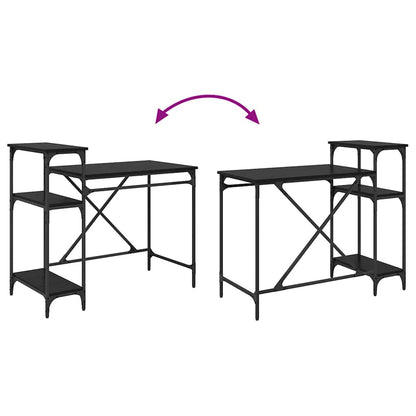 Desk Black Oak 105 x 50 x 90 cm Engineered Wood