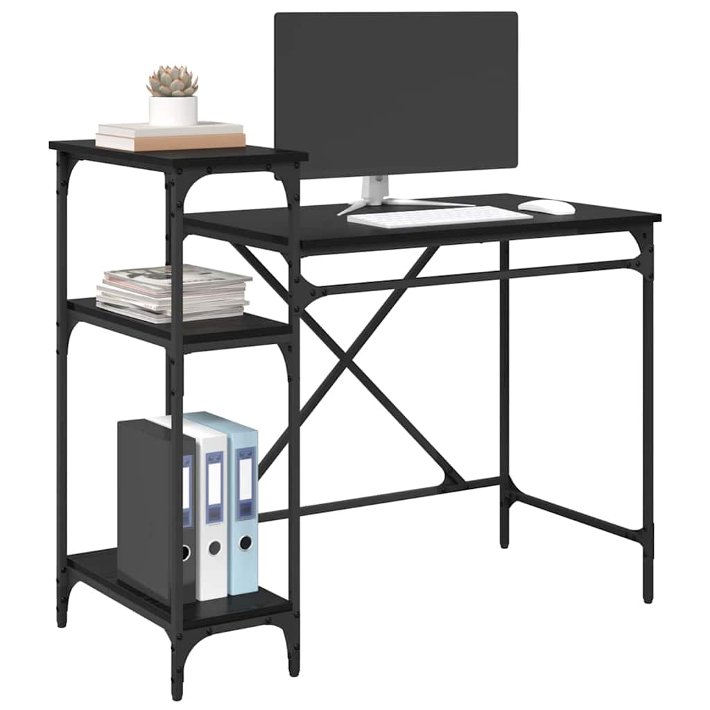 Desk Black Oak 105 x 50 x 90 cm Engineered Wood