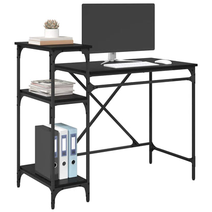 Desk Black Oak 105 x 50 x 90 cm Engineered Wood