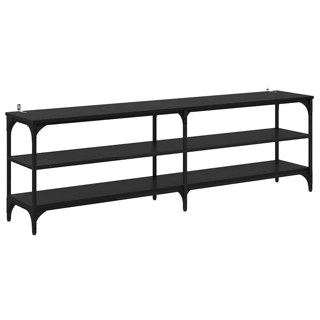 TV Cabinet Black Oak 160 x 30 x 50 cm Engineered Wood and Iron