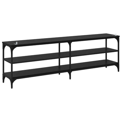 TV Cabinet Black Oak 160 x 30 x 50 cm Engineered Wood and Iron