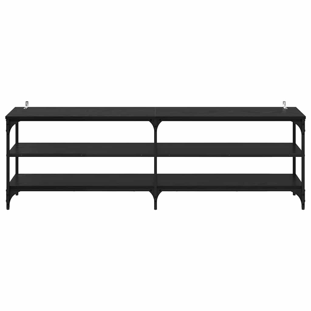 TV Cabinet Black Oak 160 x 30 x 50 cm Engineered Wood and Iron