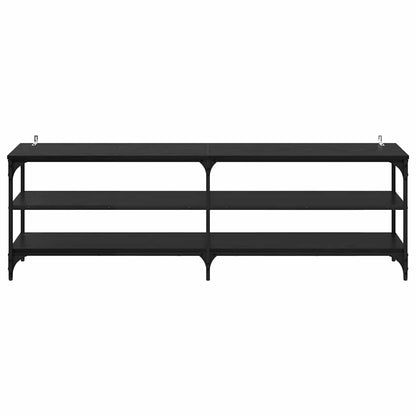 TV Cabinet Black Oak 160 x 30 x 50 cm Engineered Wood and Iron