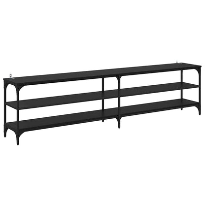 TV Cabinet Black Oak 200 x 30 x 50 cm Engineered Wood and Iron