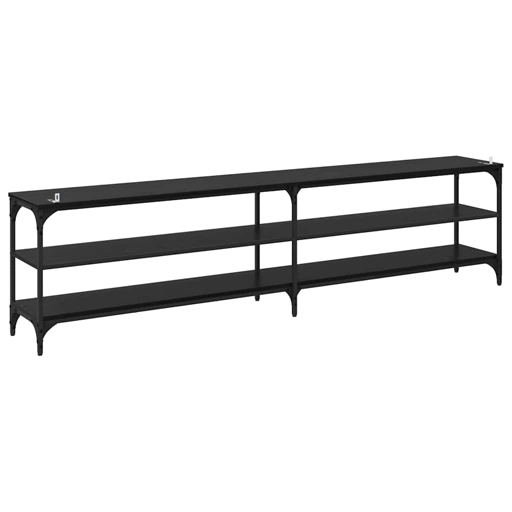 TV Cabinet Black Oak 200 x 30 x 50 cm Engineered Wood and Iron