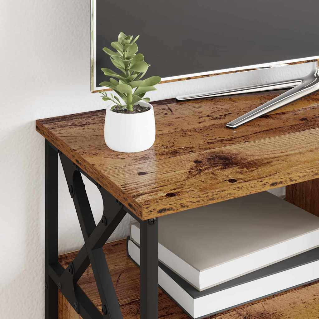 TV Cabinet Old Wood 90 x 33 x 45 cm Engineered Wood and Steel