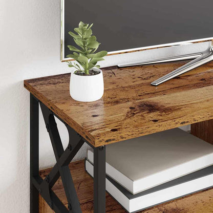 TV Cabinet Old Wood 90 x 33 x 45 cm Engineered Wood and Steel