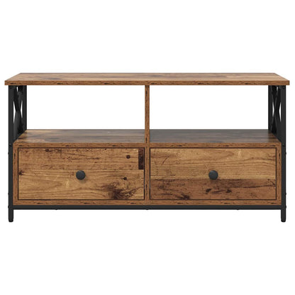TV Cabinet Old Wood 90 x 33 x 45 cm Engineered Wood and Steel