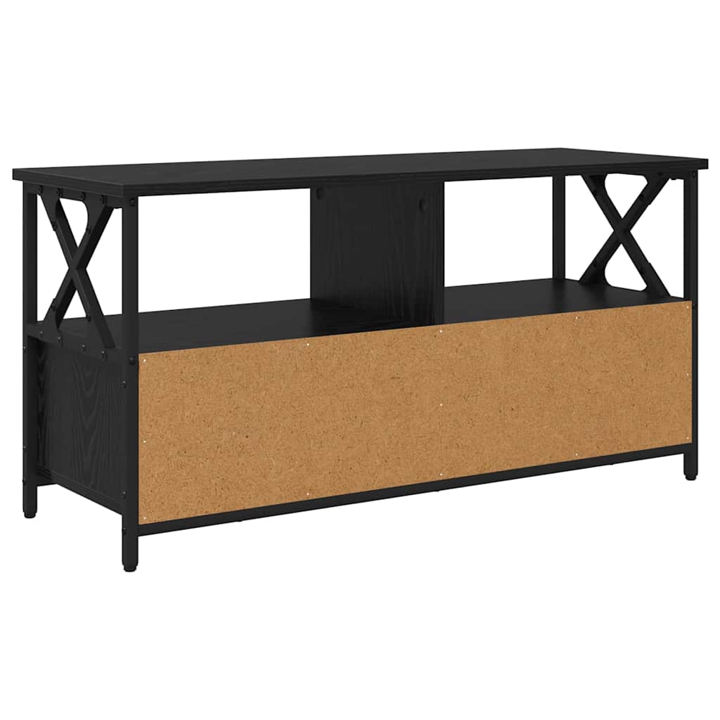 TV Cabinet Black Oak 90 x 33 x 45 cm Engineered Wood and Steel