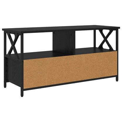 TV Cabinet Black Oak 90 x 33 x 45 cm Engineered Wood and Steel