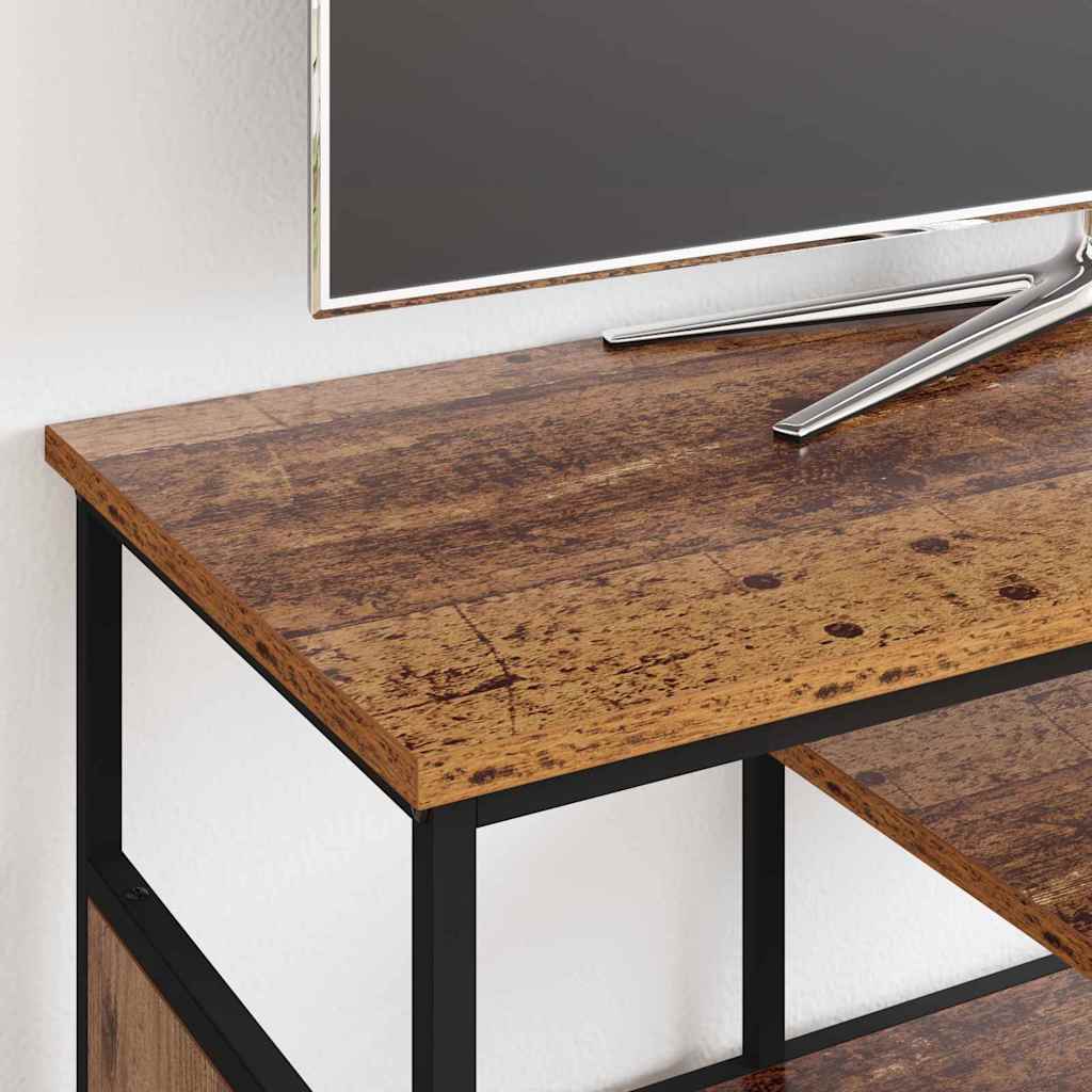 TV Cabinet Old Wood 100 x 35 x 45 cm Engineered Wood and Iron