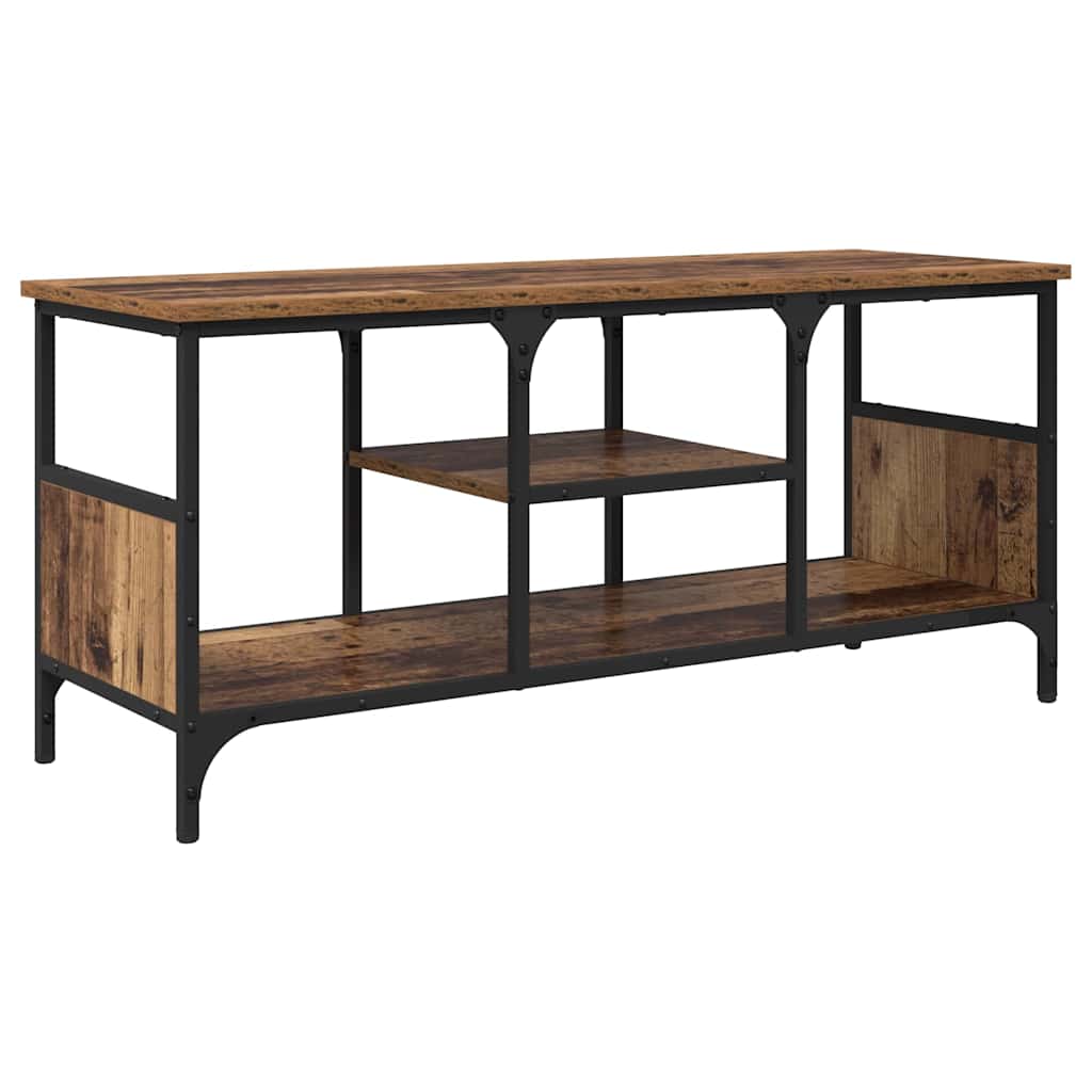 TV Cabinet Old Wood 100 x 35 x 45 cm Engineered Wood and Iron