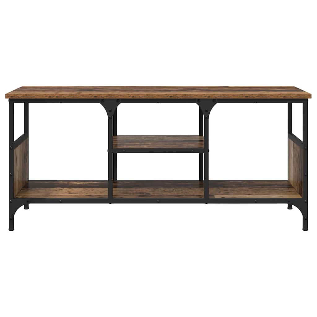TV Cabinet Old Wood 100 x 35 x 45 cm Engineered Wood and Iron